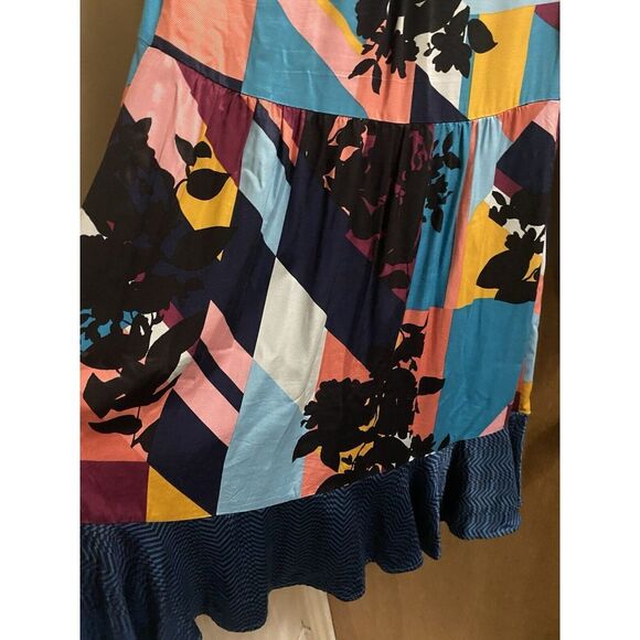 Maeve Anthropologie Gillian Abstract Shirtdress Size XS Oversized ** Read - Picture 14 of 16